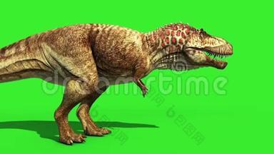 霸王龙毛龙特写侏罗纪世界恐龙绿屏